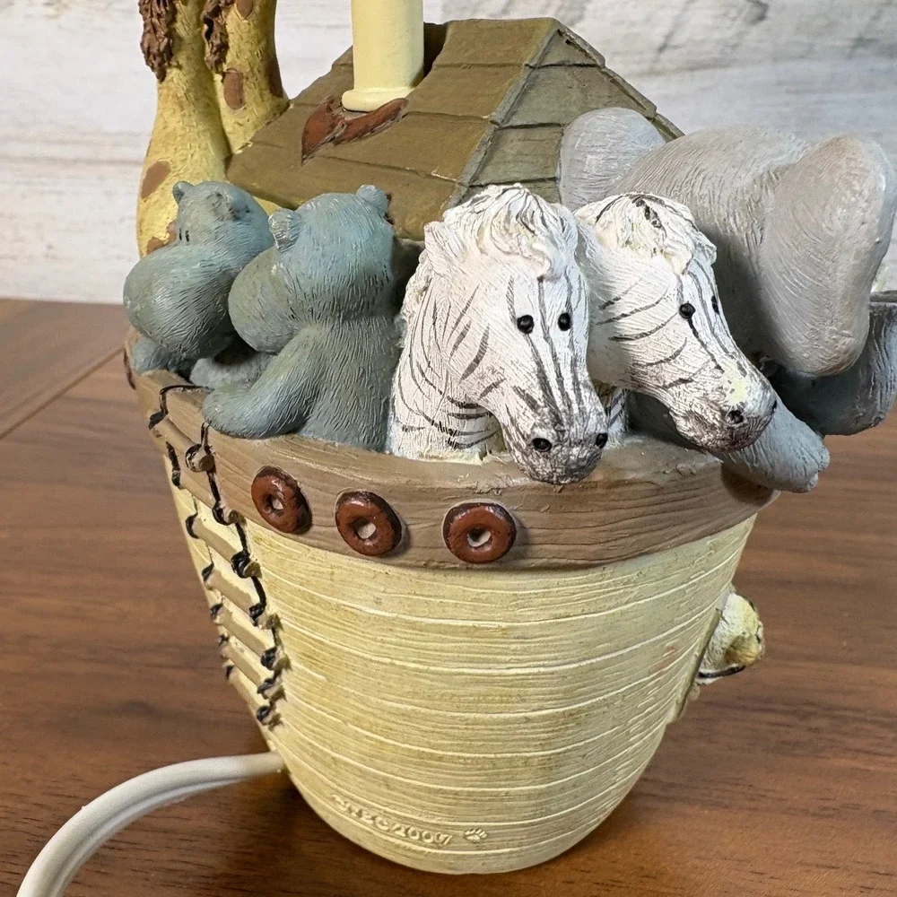 Moses Noah's Ark Nursery Lamp Resin Kids Room Decor 2007  12